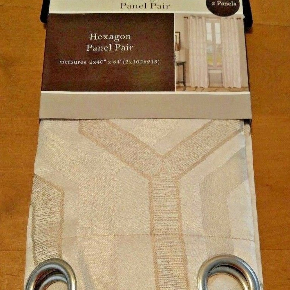 Hexagon Window Panel Pair Curtains Drapes